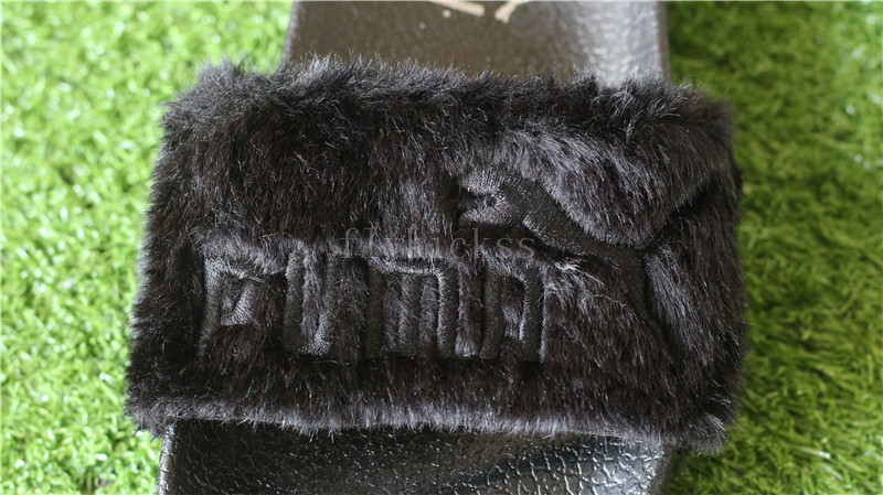 Puma Leadcat Fenty Fur Slide Black